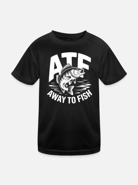 ATF – Away To Fish - Kids Functional T-Shirt - black - Front