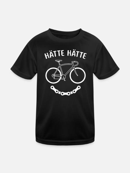 Hätte Hätte Fahrradkette lustige Fahrrad Sprüche - Kinder Funktions-T-Shirt - Schwarz - Vorne