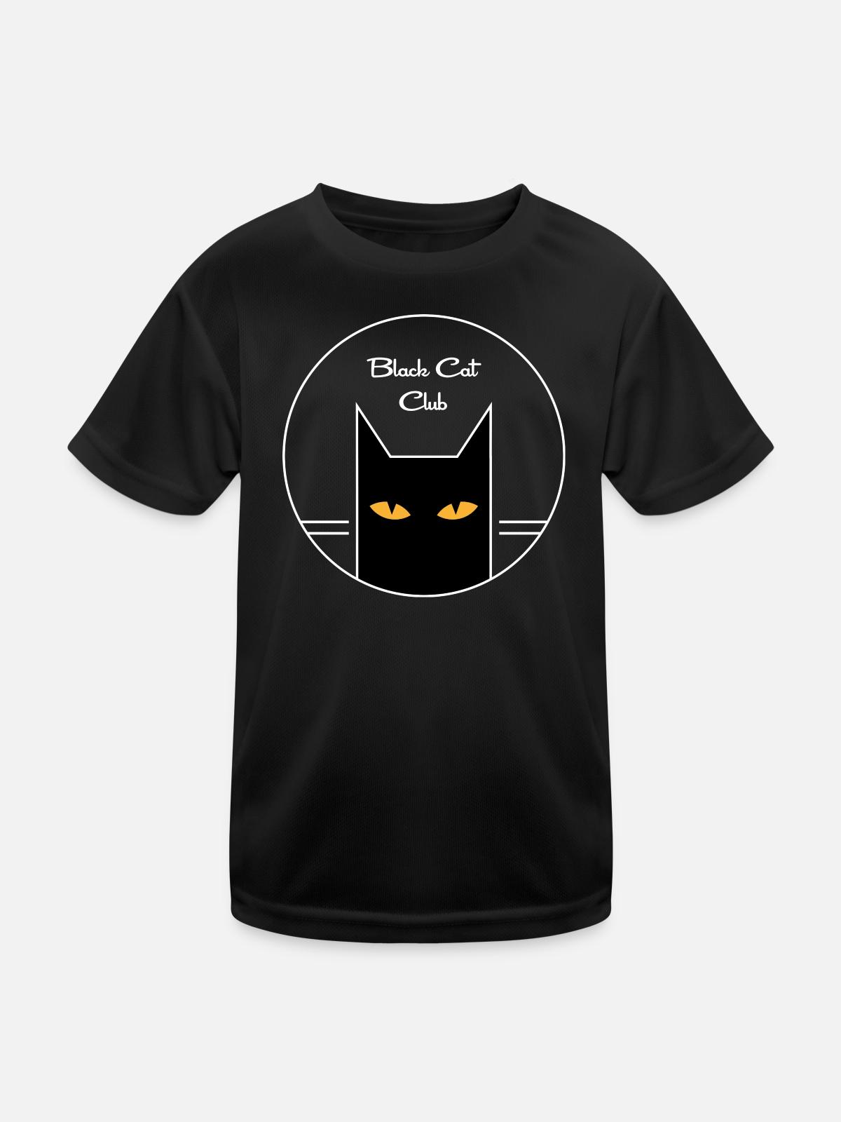 Black cat - Kids Functional T-Shirt - black - Front