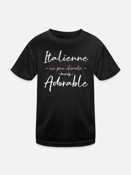 Italienne Un Peu Chiante Mais Adorable T-Shirt ... - T-shirt sport Enfant - noir - Devant