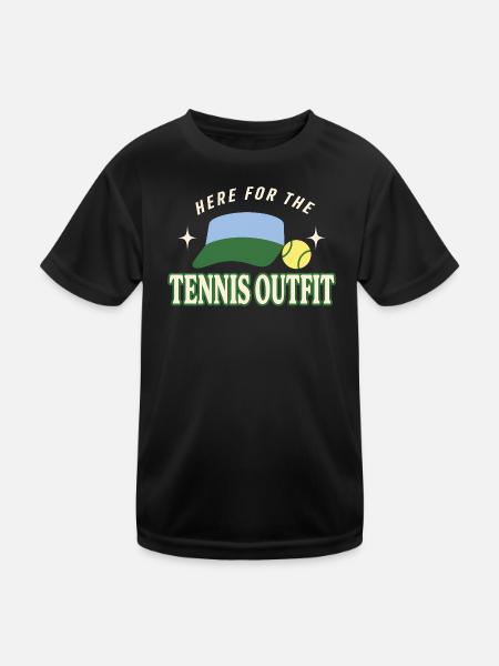 Tenniscore Tennis Club No Membership, Only - Kids Functional T-Shirt - black - Front