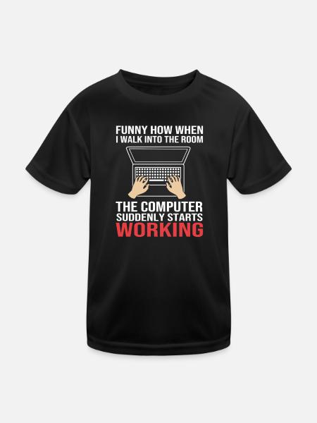 Tech Support - Kids Functional T-Shirt - black - Front