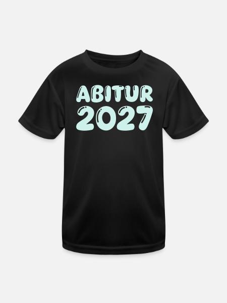 abitur_2027 - Kinder Funktions-T-Shirt - Schwarz - Vorne