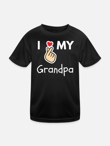 Ich liebe mein Opa Familiengeschenk - Kinder Funktions-T-Shirt - Schwarz - Vorne