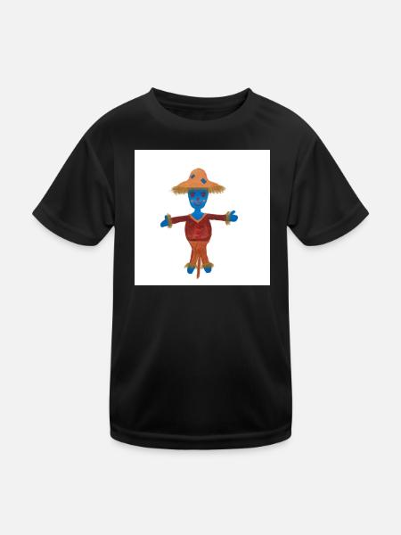 Susi Vogelscheuche Kindermotiv - Kinder Funktions-T-Shirt - Schwarz - Vorne