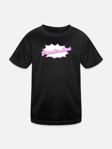Schriftzug Favorite Aunt für die Lieblingstante - Kinder Funktions-T-Shirt - Schwarz - Vorne