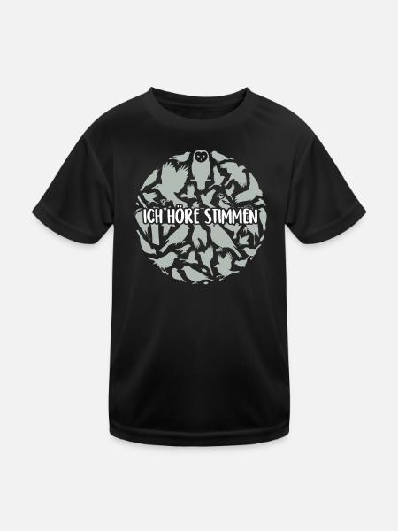 Ich höre Stimmen - Kinder Funktions-T-Shirt - Schwarz - Vorne
