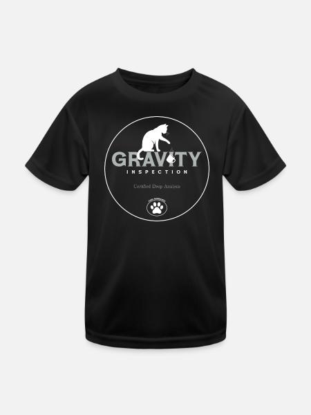 Gravity Inspection Logo - Kids Functional T-Shirt - black - Front