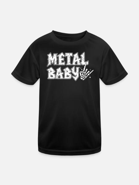 Metal Baby Baby Baby Rock Heavy Metal Geschenk - Kinder Funktions-T-Shirt - Schwarz - Vorne