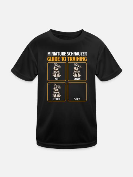 Zwergschnauzer-Trainingsleitfaden Humor - Kinder Funktions-T-Shirt - Schwarz - Vorne