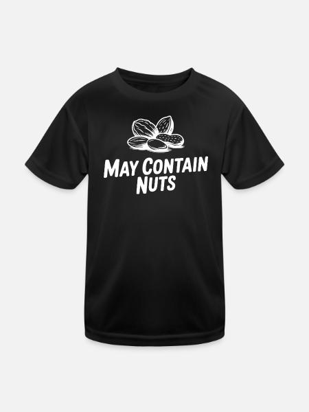 Kann Nüsse enthalten - Kinder Funktions-T-Shirt - Schwarz - Vorne