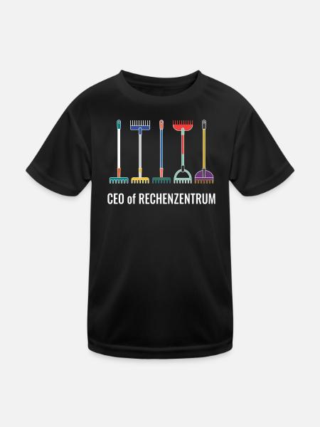 Leiter vom Rechenzentrum Gärtner EDV IT - Kinder Funktions-T-Shirt - Schwarz - Vorne