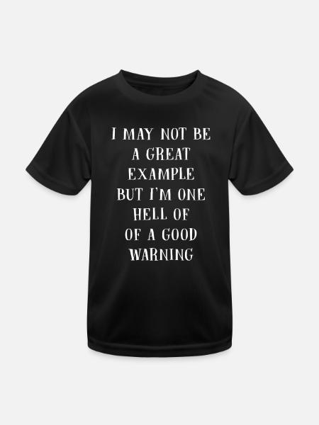 Warnendes Zitat Starke Typo Shirt - Kinder Funktions-T-Shirt - Schwarz - Vorne