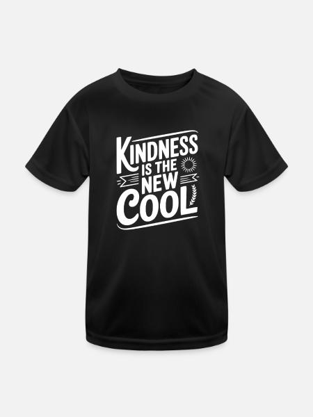 Freundlichkeit ist die neue Coolness - Kinder Funktions-T-Shirt - Schwarz - Vorne
