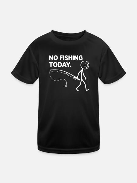 Heute kein Angeln Angler Fischer - Kinder Funktions-T-Shirt - Schwarz - Vorne