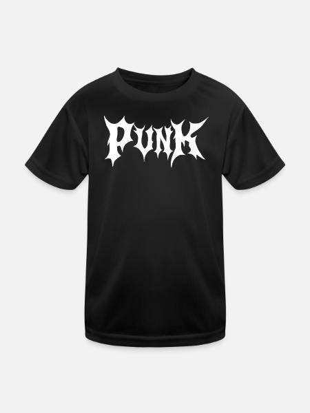 Punk-Gothic-Logo - Kinder Funktions-T-Shirt - Schwarz - Vorne