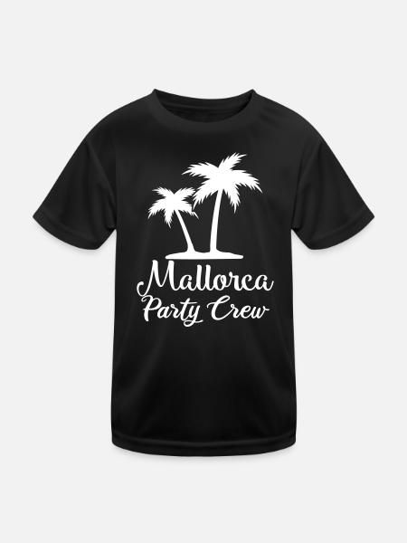 Mallorca Party Crew Palmen - Kinder Funktions-T-Shirt - Schwarz - Vorne