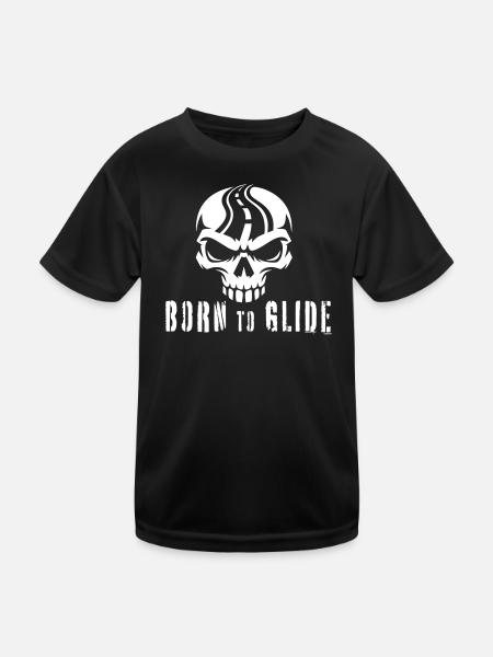skull_negativ - Kids Functional T-Shirt - black - Front