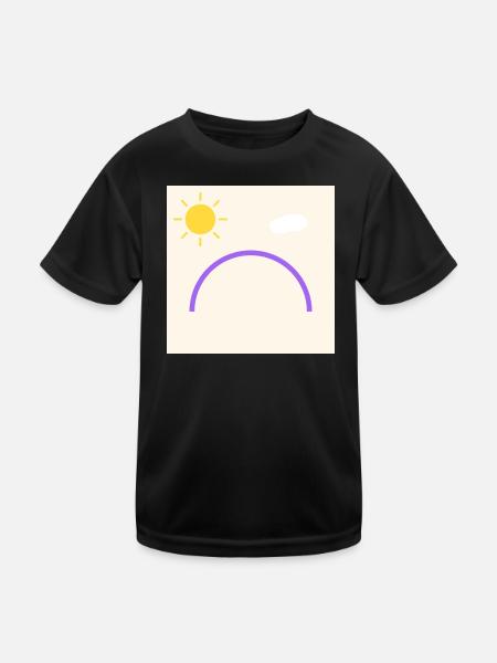 Lila Schleife in wenig Sonne - Kinder Funktions-T-Shirt - Schwarz - Vorne