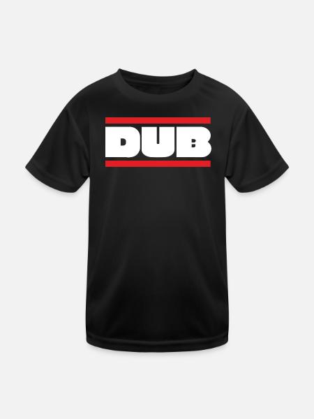 DUB Bold Wordmark with Red Bars - Kids Functional T-Shirt - black - Front