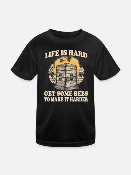 Beekeeper Bee Fan Beekeeping Supplies Beekeeper Accessories Funny - Kids Functional T-Shirt - black - Front