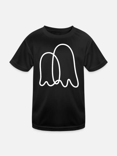 Minimalist Line Spirit Print - Kids Functional T-Shirt - black - Front