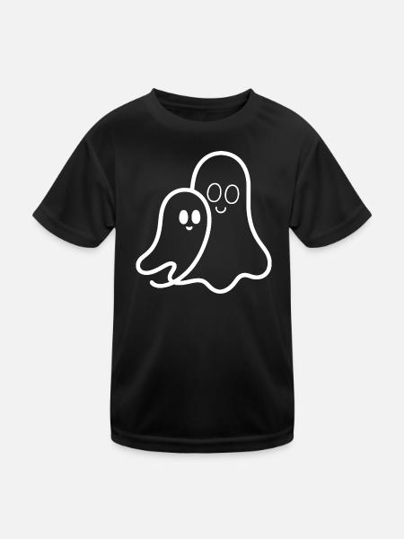 Cuddly ghost friendship - Kids Functional T-Shirt - black - Front