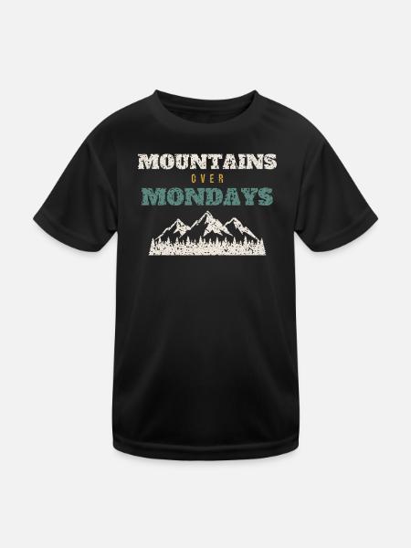 Mountains Over Mondays - Kids Functional T-Shirt - black - Front