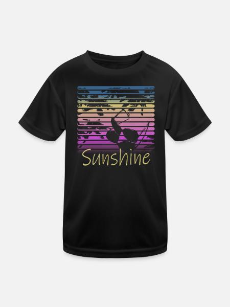 Sunshine Retro Sunglasses - Kids Functional T-Shirt - black - Front