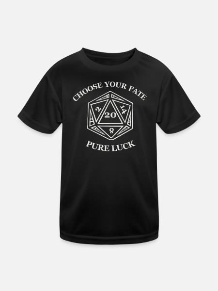Choose Your Fate – Pure Luck - Kids Functional T-Shirt - black - Front