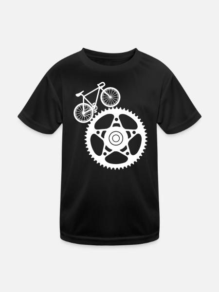 Gear and Bicycle Art - Kids Functional T-Shirt - black - Front