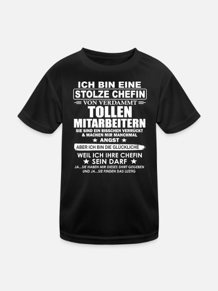 Chefin Mitarbeiter Team Büro Lustiger Spruch - Kinder Funktions-T-Shirt - Schwarz