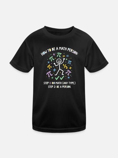 Wie man ein Mathe-Mensch wird - Kinder Funktions-T-Shirt - Schwarz - Vorne