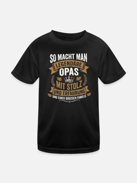 Legendärer Opa - Mit Stolz & Erfahrung - Kinder Funktions-T-Shirt - Schwarz