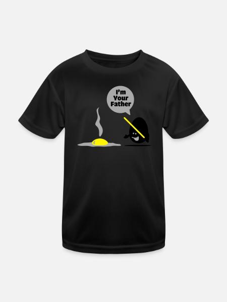 egg vader - Kinder Funktions-T-Shirt - Schwarz - Vorne