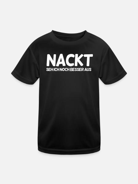 Lustiger Spruch - Kinder Funktions-T-Shirt - Schwarz - Vorne