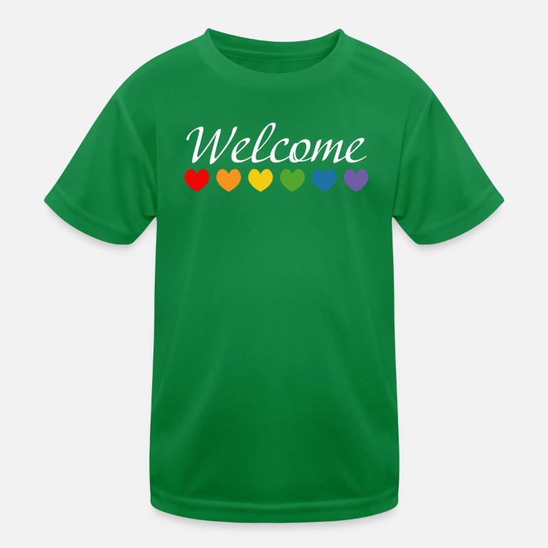 Rainbow Hearts Welcome blanc T-shirt sport Enfant