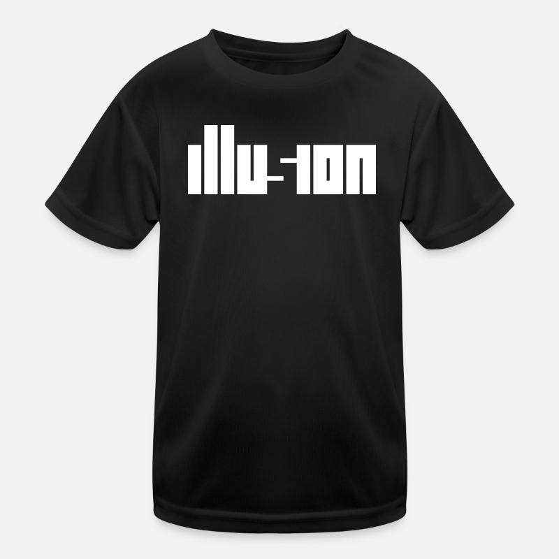 Illusion – Optical Illusion Contrast Design Kids Functional T-Shirt