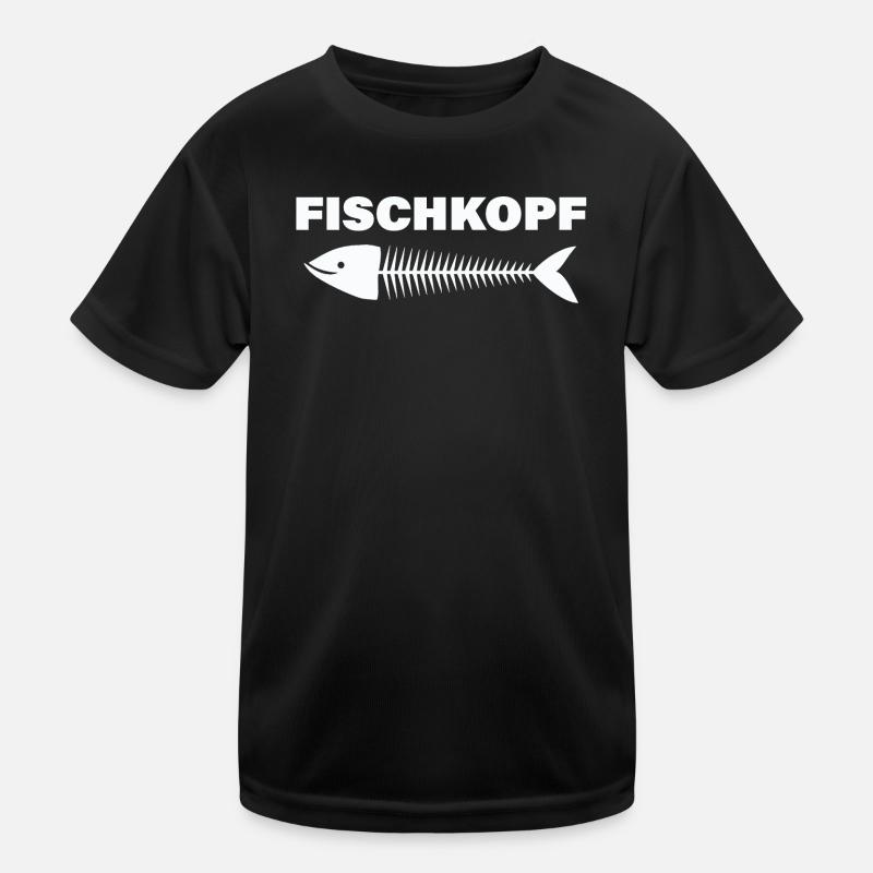 FISCHKOPF - Kinder Funktions-T-Shirt - Schwarz