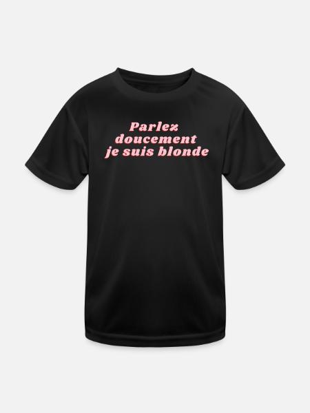 Sprich leise, ich bin blond - Kinder Funktions-T-Shirt - Schwarz - Vorne