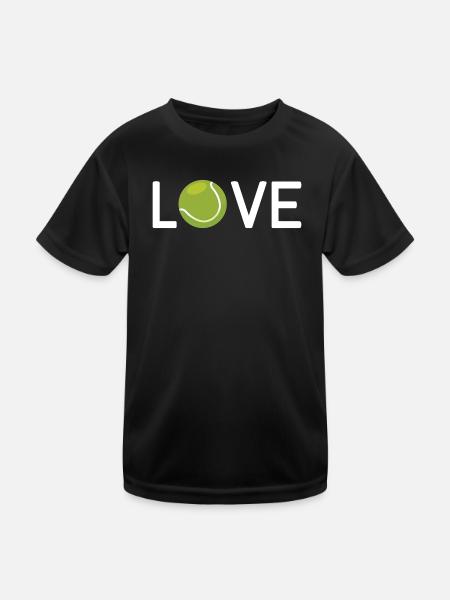 Tennis-Liebhaber - Kinder Funktions-T-Shirt - Schwarz - Vorne