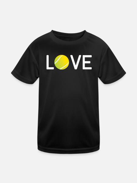 Tennis-Liebhaber - Kinder Funktions-T-Shirt - Schwarz - Vorne