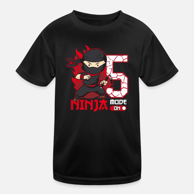 5. Geburtstag Ninja Mode On Junge 5 Jahre alt Kinder Funktions-T-Shirt