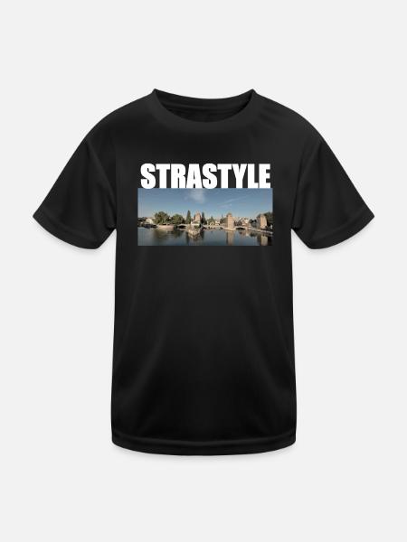 Strastyle - T-shirt sport Enfant - noir - Devant