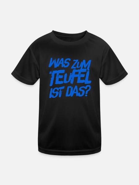 was zum Teufel ist das - Kinder Funktions-T-Shirt - Schwarz - Vorne