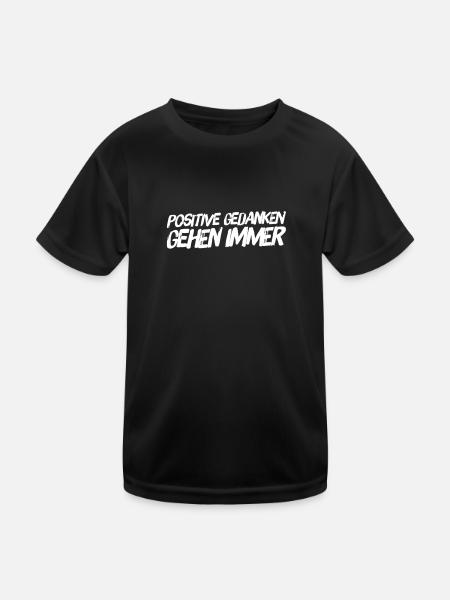 positive Gedanken sind genau mein Ding - Kinder Funktions-T-Shirt - Schwarz - Vorne
