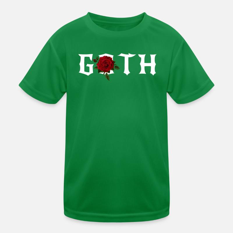 Gothic, Gothic-Thema mit roter Rose Kinder Funktions-T-Shirt