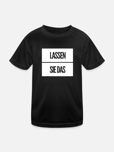 hören sie auf - Kinder Funktions-T-Shirt - Schwarz - Vorne