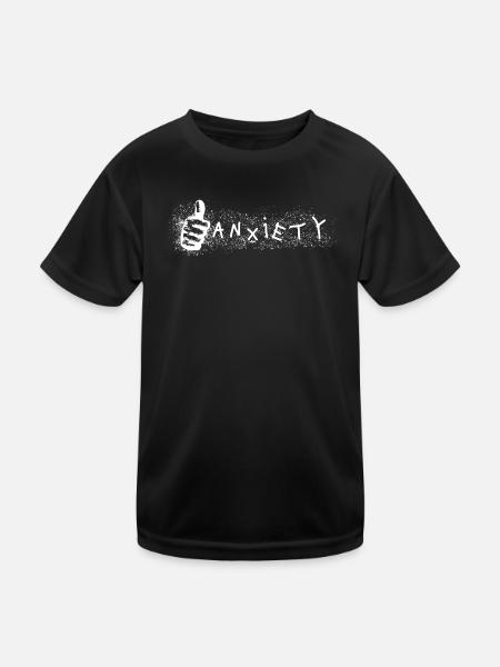 Anxiety Thumbs Up Ironic Mental Health Design. - Kids Functional T-Shirt - black