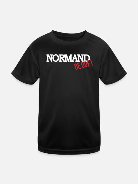 Normand de ouf - T-shirt sport Enfant - noir - Devant